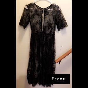 Sheer Lace Overlay Dress